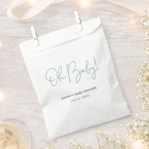 Oh Baby Sky Blue gepersonaliseerd Baby shower Bedankzakje