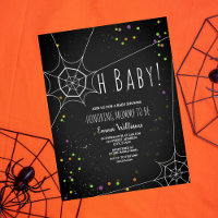 Oh Baby Spiderweb Halloween Baby shower Uitnodigin