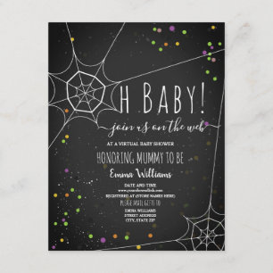 Oh Baby Spiderweb Halloween Virtual Baby shower Kaart