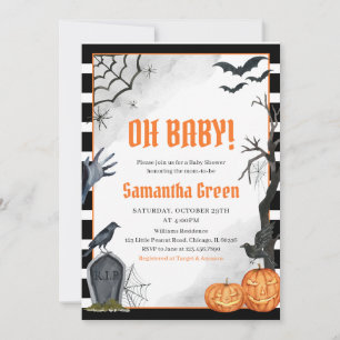 Oh Baby Spooky Halloween Baby shower Kaart