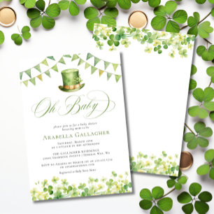 Oh Baby St. Patrick's Day Groene Baby Shower Kaart