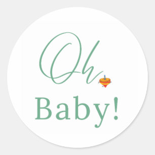 "Oh Baby" Sticker met speelgoed bovenkant