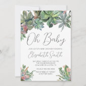Oh Baby Succulent Baby shower Uitnodiging (Voorkant)