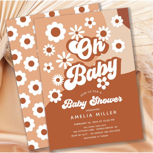 Oh Baby Super Baby shower Invitation