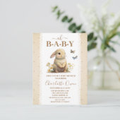 Oh Baby Sweet Bunny Baby shower Invitation (Debout devant)