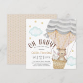 Oh Baby Teddy Bear Woodland Neutraal Baby shower Kaart (Voorkant / Achterkant)