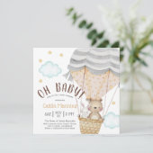 Oh Baby Teddy Bear Woodland Neutraal Baby shower Kaart (Staand voorkant)