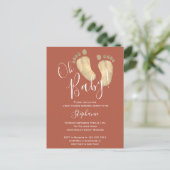 Oh Baby Terracotta Baby shower Postcard Invitation (Debout devant)