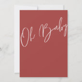 Oh Baby Terracotta Eenvoudige Douche Uitnodiging (Achterkant)