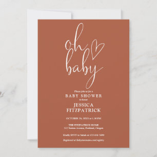 Oh Baby Terracotta Geslachtsneutrale Baby Shower Kaart