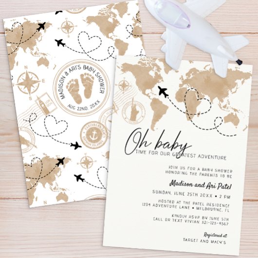 Oh Baby Travel Baby shower Invitation