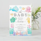 Oh Baby Under the Sea Baby shower Invitation (Debout devant)