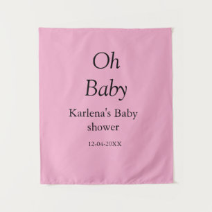 Oh baby voeg naam toe babyshower datum eenvoudig m wandkleed