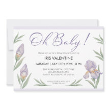 Oh Baby Watercolor Iris Bloemen Paars Lavendel