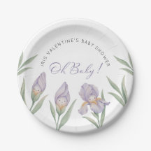 Oh Baby Watercolor Iris Bloemig Paars Lavendel