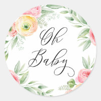 Oh Baby Watercolor Ranunculus Bloemen Baby Shower