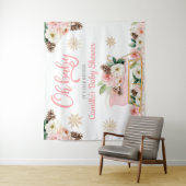 Oh Baby Winter Roze Bloemenkleed voor Baby Shower Wandkleed (In situ)