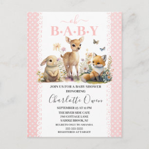 Oh Baby Woodland Animals Baby shower Invitation Po Briefkaart