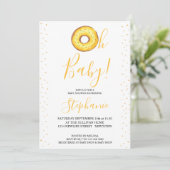 Oh Baby Yellow Donut Baby shower Invitation (Debout devant)
