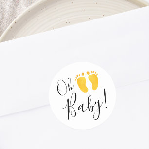Oh Baby Yellow Feet Ronde Sticker