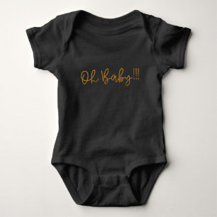 Oh Baby Yellow Gold Foil modern Funky Fun Romper