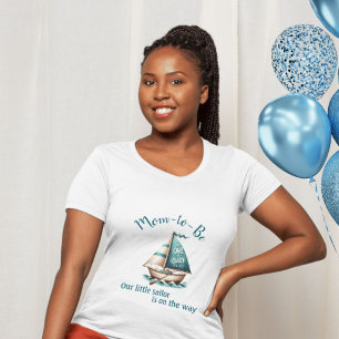 "Oh, Baby" Zeilboot Mom-to-Be T-Shirt Blauw Ontwer
