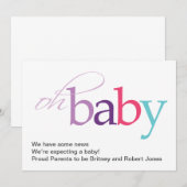 Oh Baby! Zwangerschap Aankondiging (Voorkant / Achterkant)