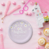 Oh baby's! Daisy lila Baby shower Papier Borden Papieren Bordje (Feest)