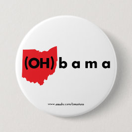 (OH)Bama - Rood en zwart Ronde Button 7,6 Cm