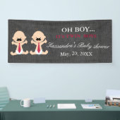 OH ! Bannière jumelle de douche de bébés de (Salon professionnel)