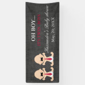 OH ! Bannière jumelle de douche de bébés de (Vertical)