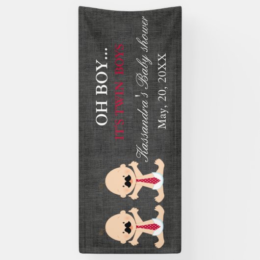 OH ! Bannière jumelle de douche de bébés de (Vertical)