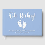 Oh Bébé Argent Foil Bleu Pieds Garçon Douche (Recto)