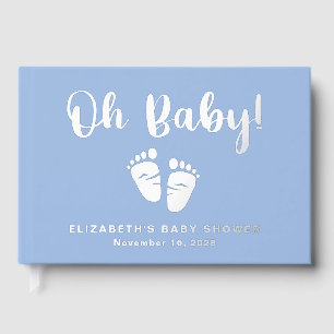 Oh Bébé Argent Foil Bleu Pieds Garçon Douche