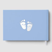 Oh Bébé Argent Foil Bleu Pieds Garçon Douche (Verso)