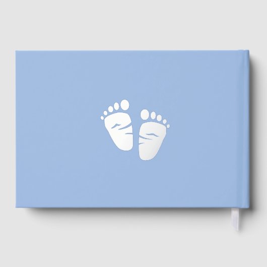 Oh Bébé Argent Foil Bleu Pieds Garçon Douche (Verso)