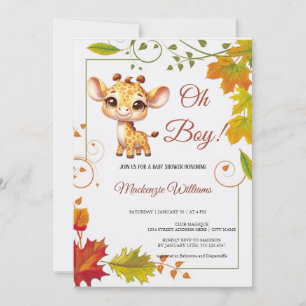 oh bébé babyshower girafe invitation