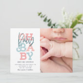 Oh bébé bébé photo moderne faire-part de naissance (Debout devant)