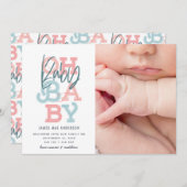 Oh bébé bébé photo moderne faire-part de naissance (Devant / Derrière)