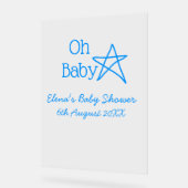 Oh bébé bleu étoile baby shower ajouter nom passé (Angle)
