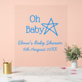 Oh bébé bleu étoile baby shower ajouter nom passé (Mariage)