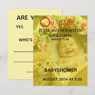 Oh Bébé Chat Photo Invitation Bébé Shower Image