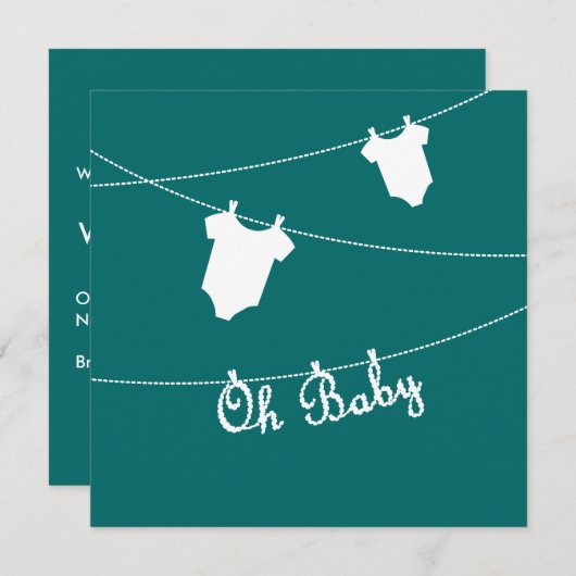 Oh bébé Faire-part de grossesse (Devant / Derrière)