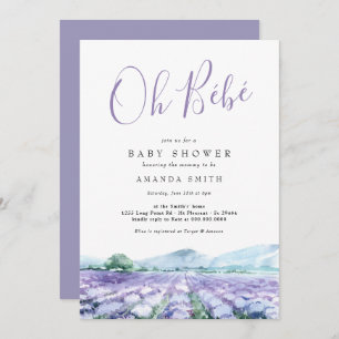 Oh Bebe French Lavender Baby shower Kaart