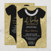 Oh bébé, Invitation Baby shower de la petite dame, (Devant / Derrière)