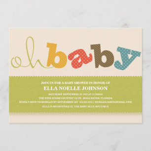 OH BÉBÉ ! INVITATION DE BABY SHOWER COLORÉ