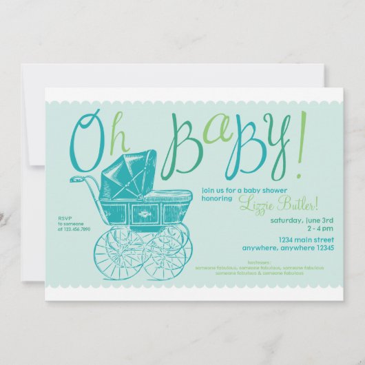 "Oh bébé !" invitation de partie de douche de (Devant)