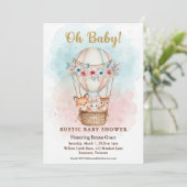 Oh Bébé Invitation Florale Montgolfière (Debout devant)