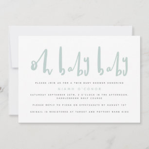 Oh bébé jumeau baby shower invitation