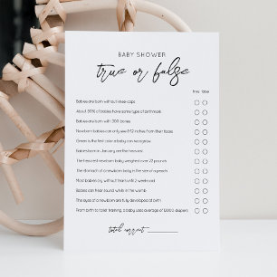 Oh Bébé vrai ou faux jeu Baby shower carte